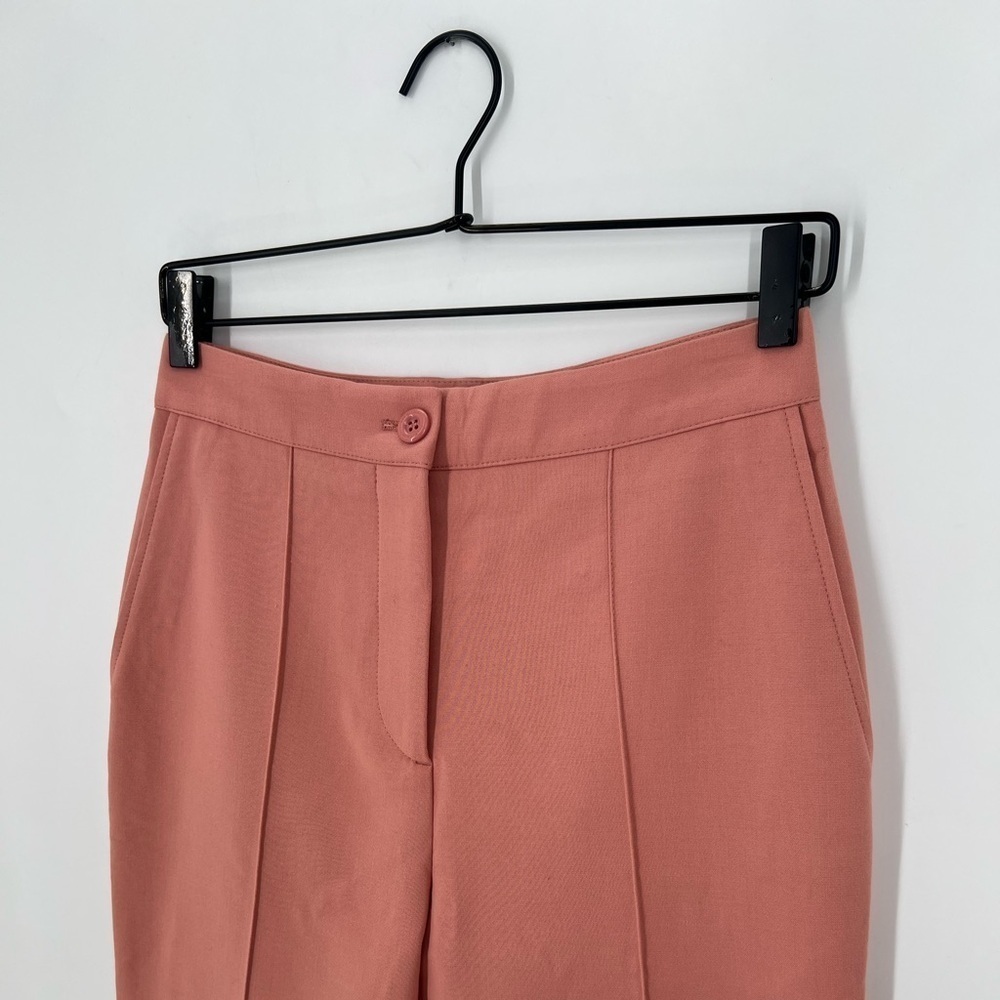 See By Chloe Cropped Bootcut Kick Flare Pintuck Suit Trousers In Muted Clay - Picture 4 of 9
